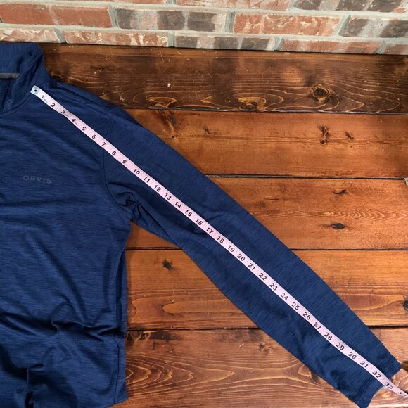 Orvis Performance Men's 1/4 Zip Navy Blue Large Pullover Long Sleeve Shirt EUC - Picture 12 of 13